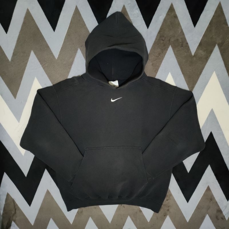 Vintage Nike Center Swoosh Obsidian Black 90s Hoodie