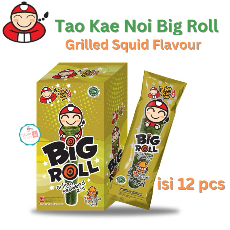 

RB TAO KAE NOI Big Roll Grilled Seaweed Roll (Isi 12 Pcs) Rumput Laut Nori Snack Cemilan Sehat Anak