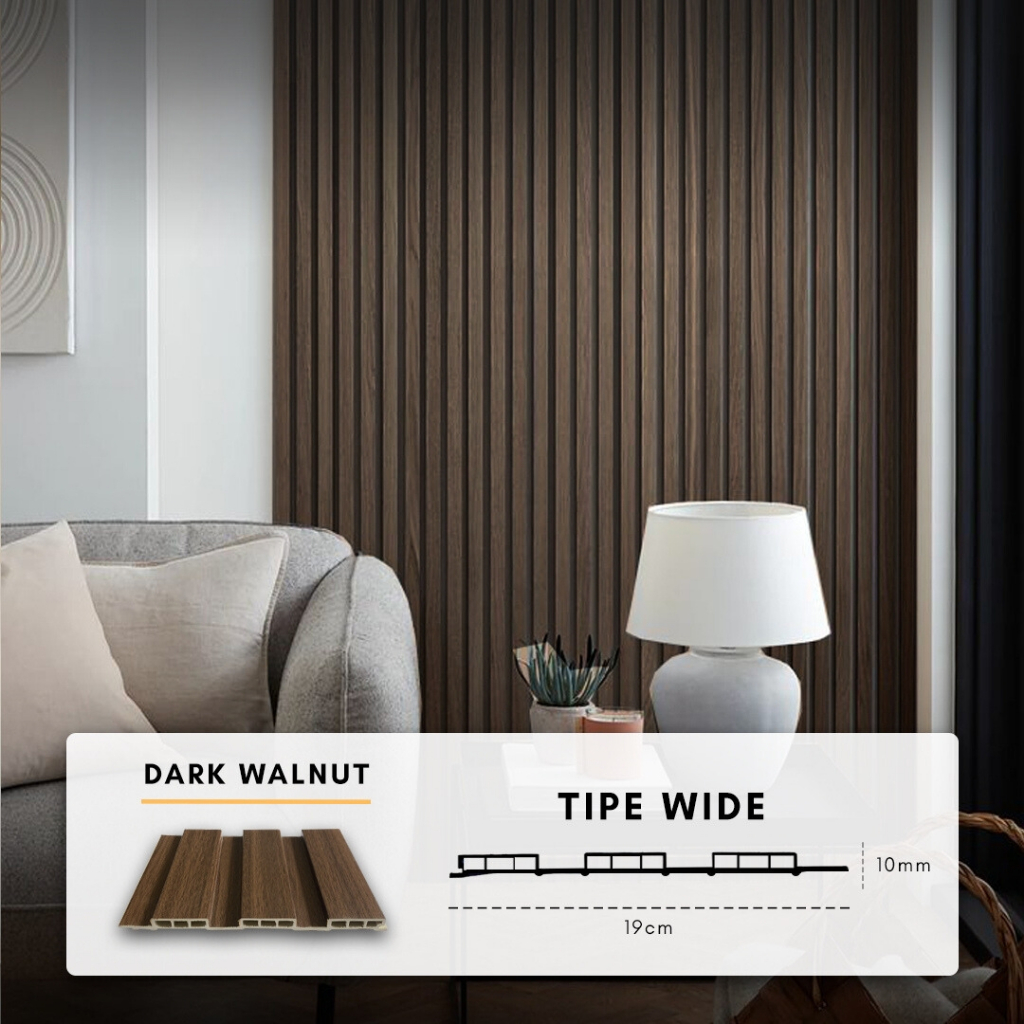 WPC WIDE Wood Wall Panel 1.5M Fluted Short Wide Wave Round Dekorasi Hiasan Dinding Rumah Kantor Cafe