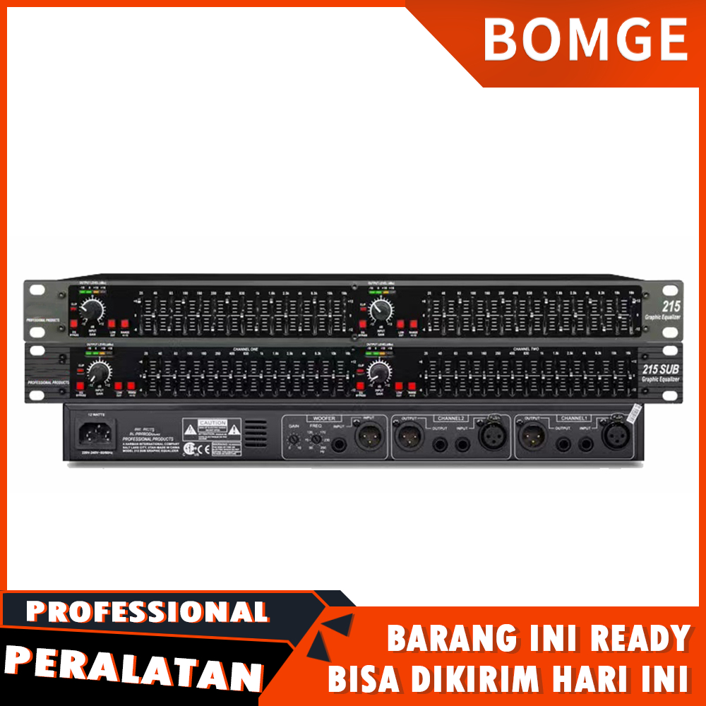 BOMGE DBX 215s Dual Channel 15 Band Graphic Equalizer EQ SUB Prosesor Efek Ganda