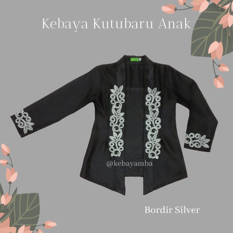 Kebaya Anak Kutu Baru Bordir 02 warna Hitam