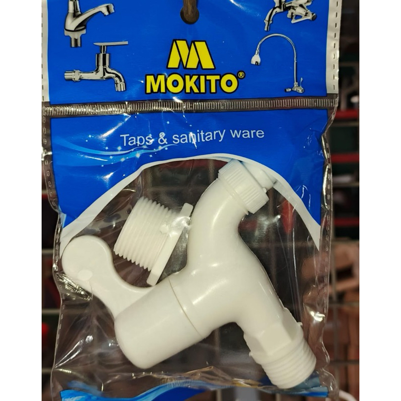 Kran Air PVC MOKITO 1/2” dan + Bonus Sok Drat – Kran Plastik Tahan Lama & Anti Bocor