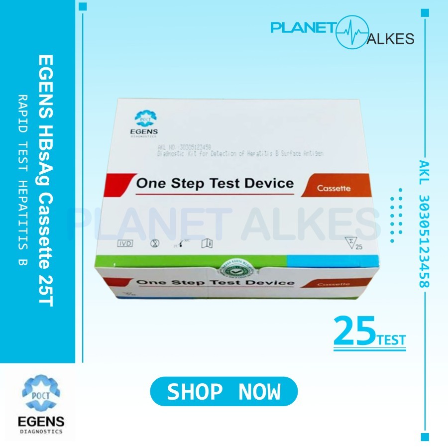 Alat Test HbsAg Strip EGENS Hbsag Strip 50 Test / HBsAg Test Cassette Egens 25 Test