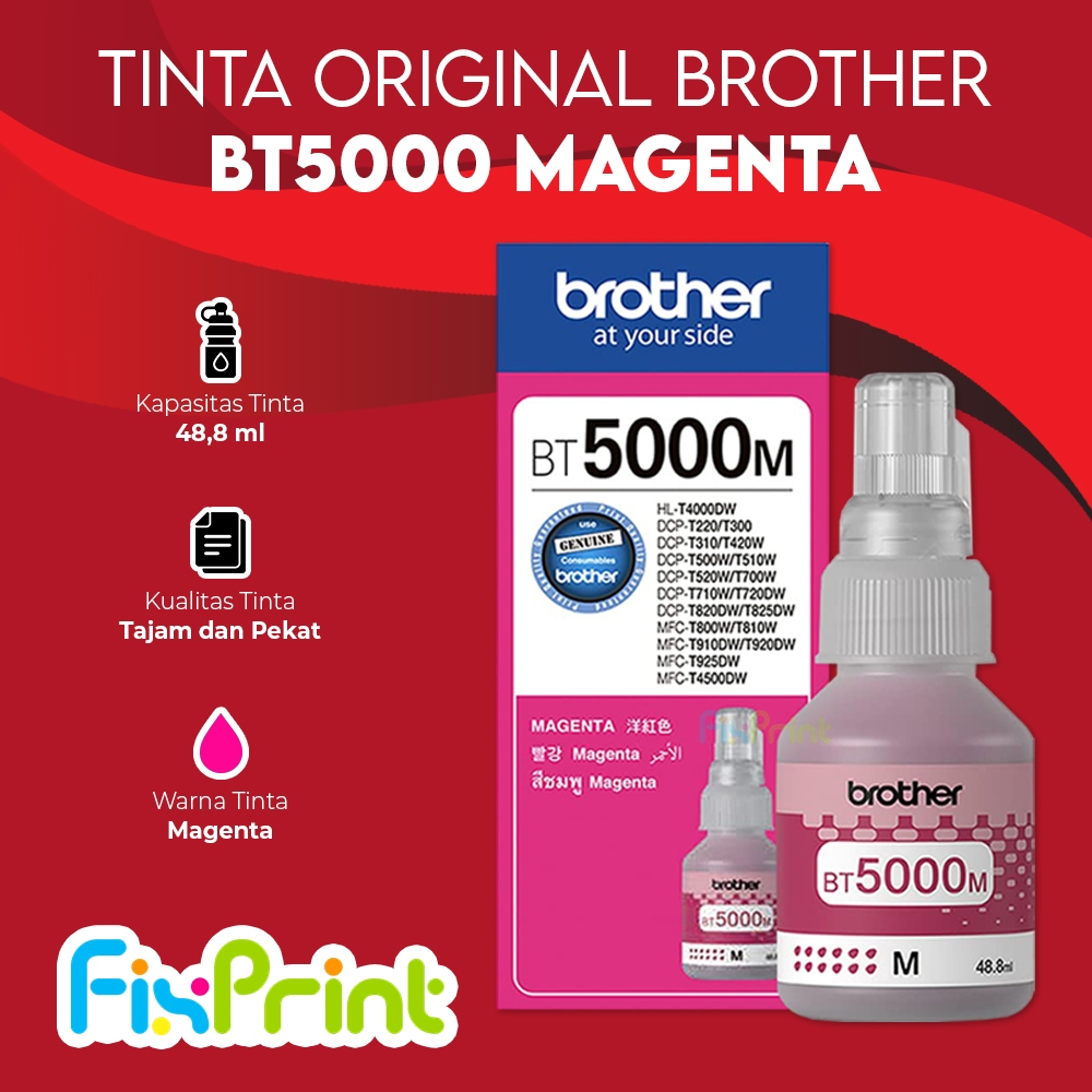 Tinta Brother Original BT5000 BT 5000 Magenta
