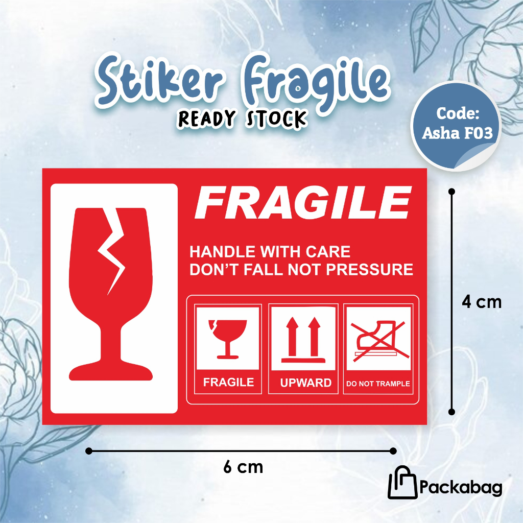 

STIKER FRAGILE UNIK & LUCU - UKURAN 6X4 CM - STIKER READY STOCK ASHA F03