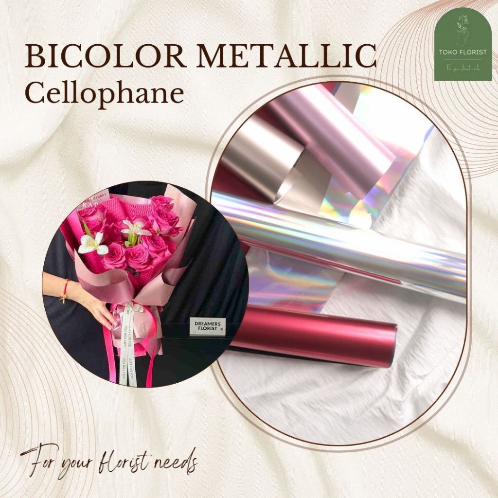 

ECER BICOLOR METALIC Wrapping Paper// Kertas Bucket//