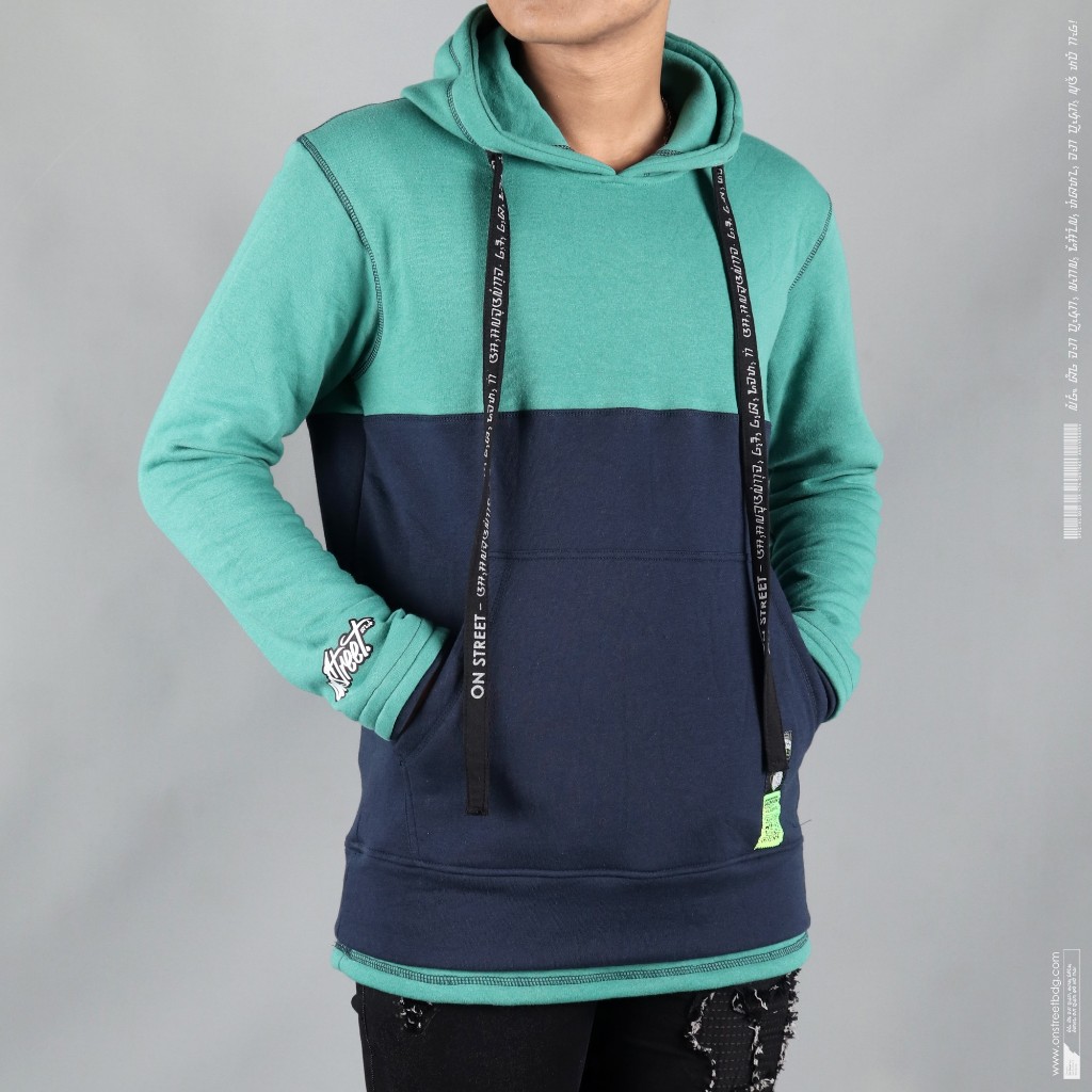 JAKET SWEATER PRIA / JAKET OS X VLADIVO - HOOD COMB (Turquoise) TERBARU