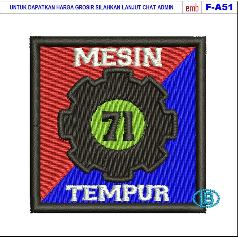 PATCH BORDIR LOGO A-F51 MESIN TEMPUR
