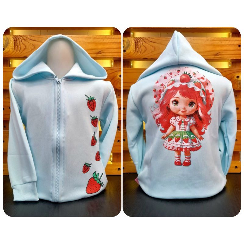 Jaket Anak Perempuan Strawberry Girl Bahan Fleece/Jaket Anak/Jaket Anak Cewek Murah/Jaket Anak Perem
