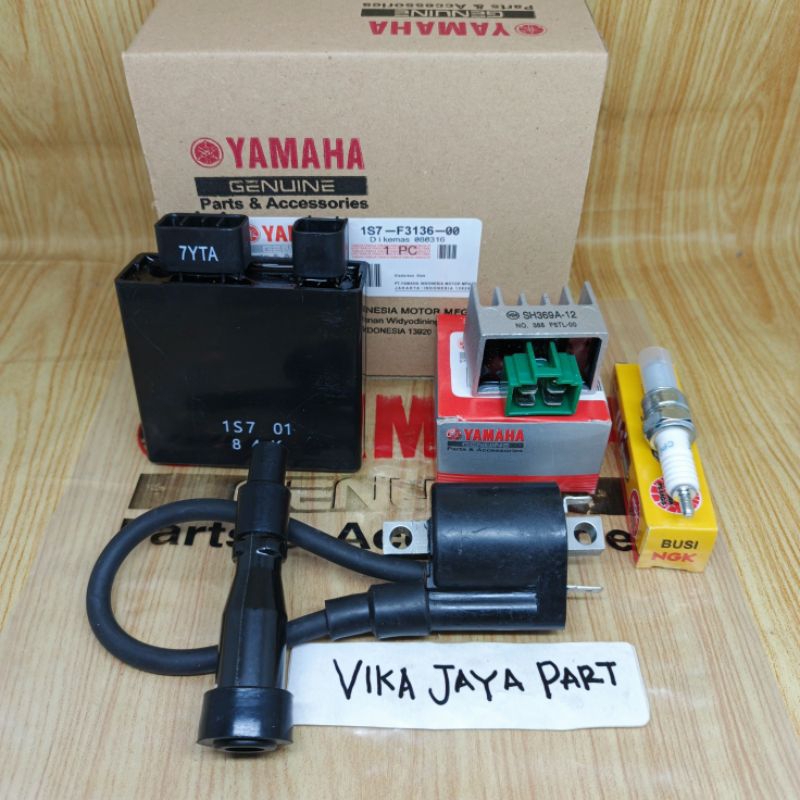CDI KOIL KIPROK TUTUP BUSI + BUSI 5ITEM 1S7 YAMAHA JUPITER MX OLD LAMA JUPITER MX NEW 135 ORI