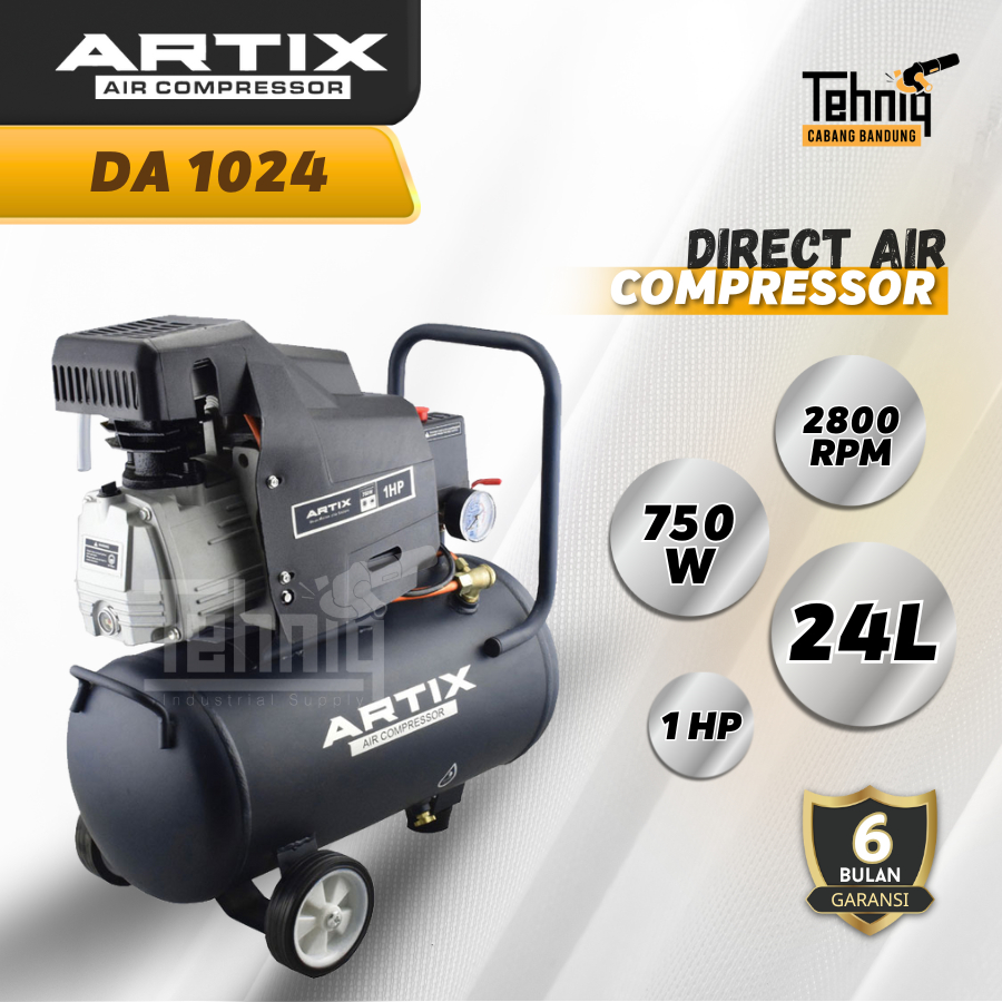 KOMPRESOR ANGIN LISTRIK ARTIX DA 10-24 DIRECT COMPRESSOR 1 HP 24 LITER KOMPRESOR OLI ARTIX DA1024