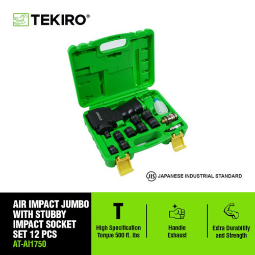 TEKIRO Air Impact Wrench 1/2 Inch Set 12 Pcs Impact Angin Set Tekiro