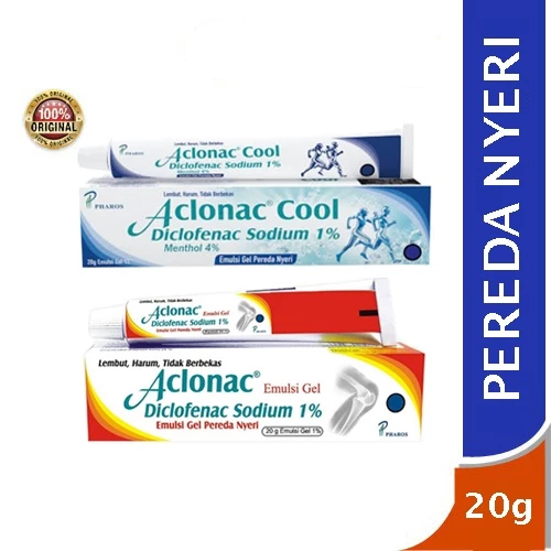 Aclonac Emulsi Gel 20gr - Aclonac Cool - Nyeri Otot - Nyeri Sendi - Diclofenac Sodium