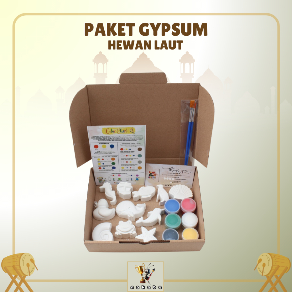 

Paket Lukis Gypsum Lengkap dengan Tema Hewan Laut Series DIY I Mainan Edukasi Anak
