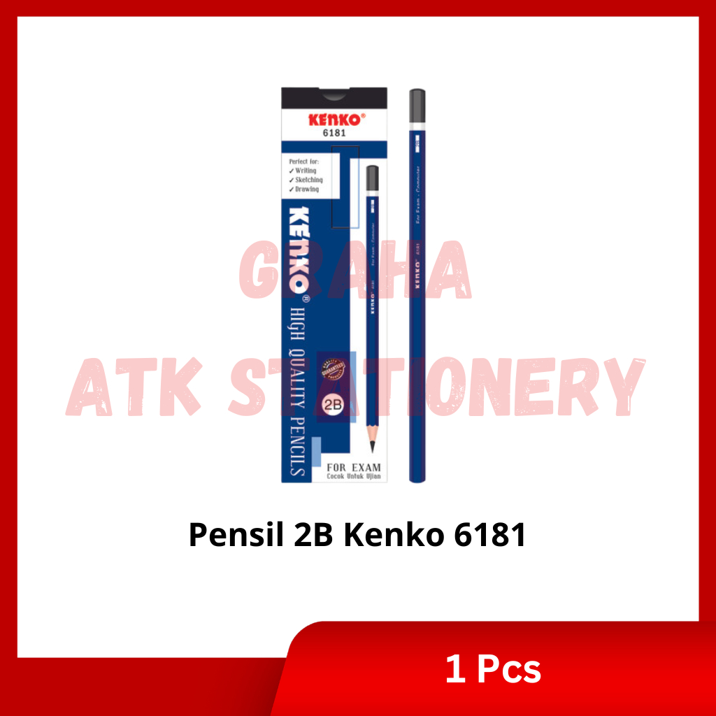 

[1 Kotak] Pensil Kayu 2B Kenko 6181 / Pencil / Pensil Ujian 2B Kenko 6181