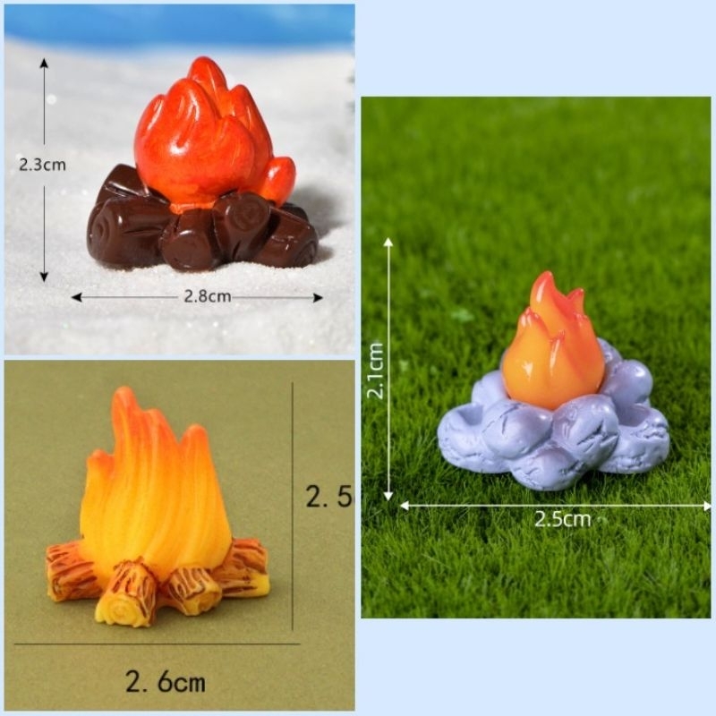 1pc Miniatur Api Unggun Maket Prakarya Craft Dekorasi Mainan Rumah Boneka Diorama Landscape
