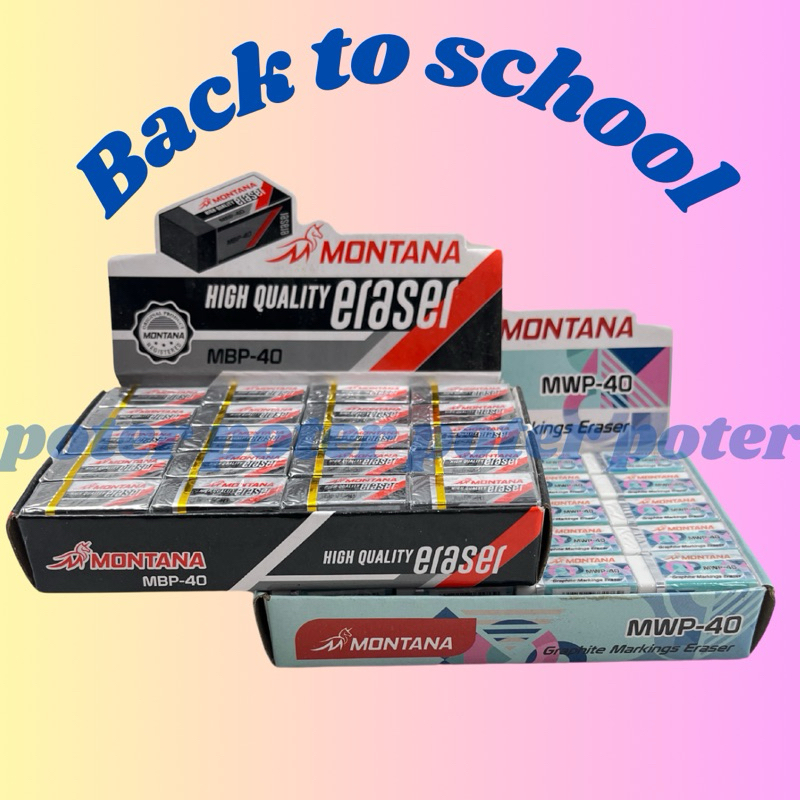 

1pc Penghapus hapusan kecil eraser hitam putih pensil pinsil montana M2000 ujian sekolah TK SD paud bimba