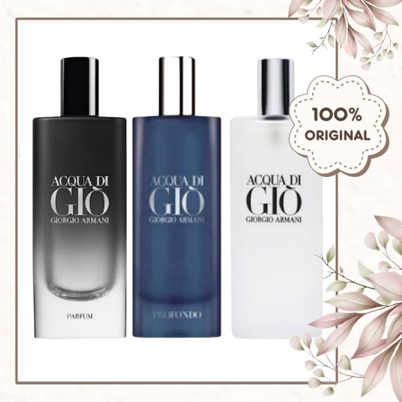 ARMANI Acqua Di Gio / Profondo - 15ml Collection Eau De Parfum / Eau De Toilette / Edp / Edt For Man
