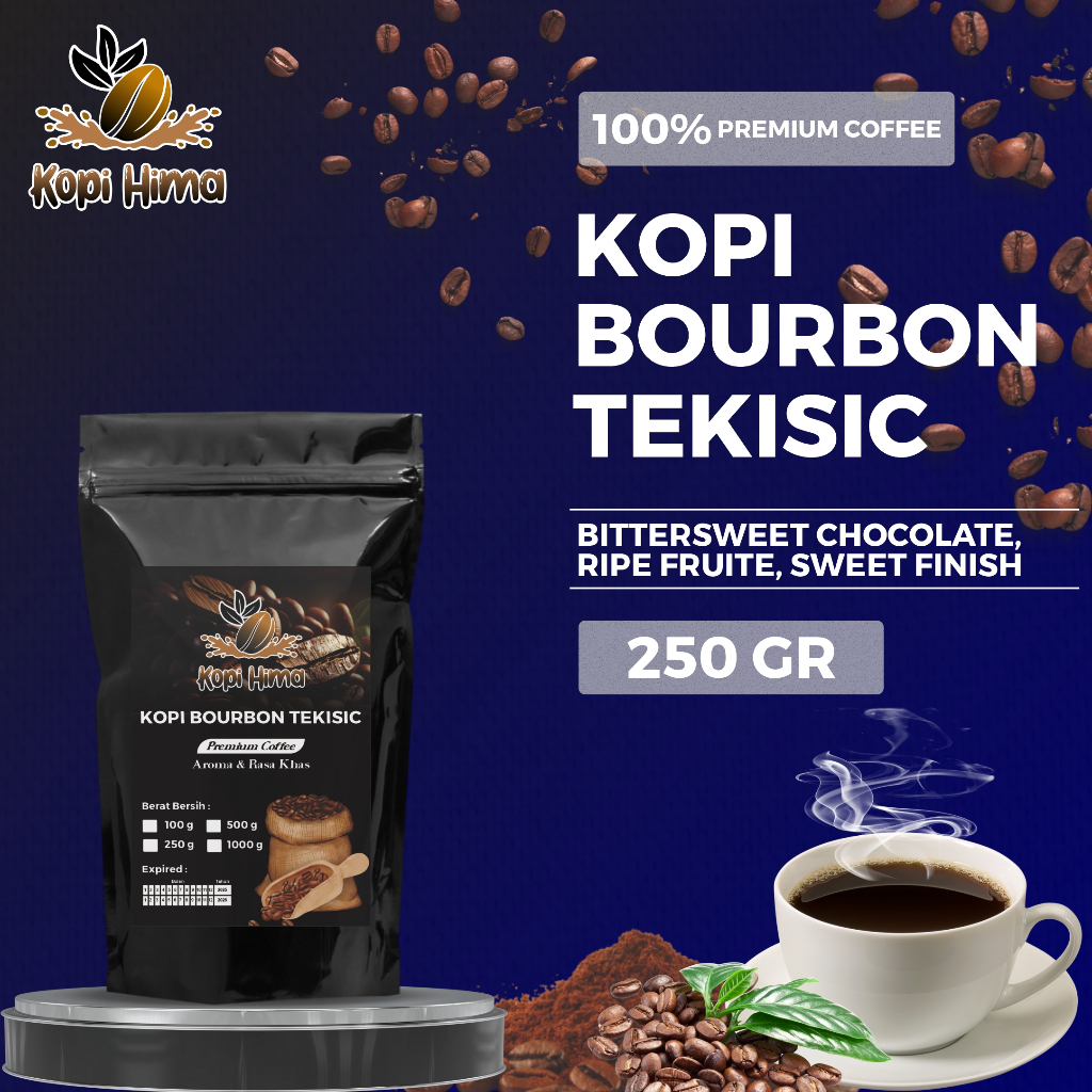 

kopi.hima - bubuk kopi baurbon tekisic berat 250 gram premium roasting