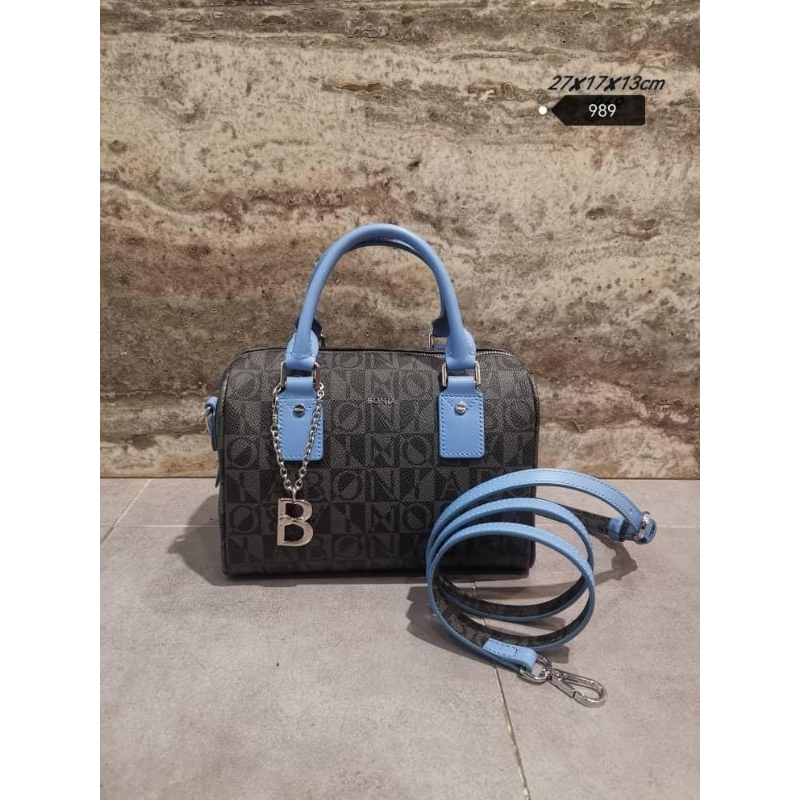 tas Speedy mono hitam tali biru Bonia ori