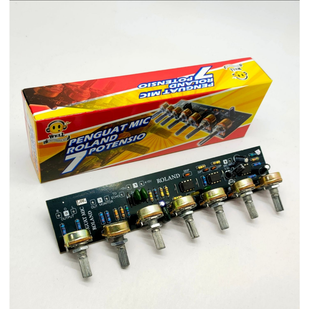 Kit Mixer Penguat Mic Roland 7 Potensio Well