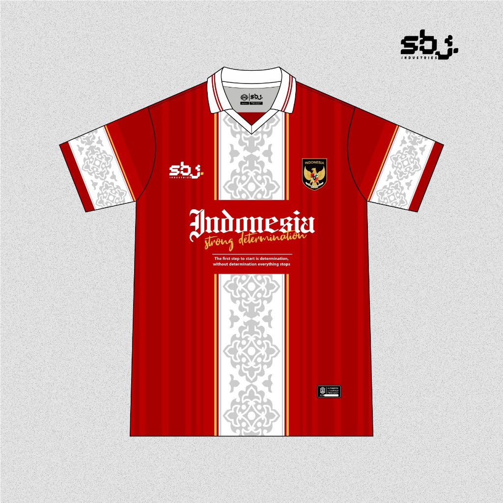 Jersey Vintage Retro Indonesia Timnas / jersey timnas /SBJ Industries/Jersey Kerah Tali/Berkerah/Dry