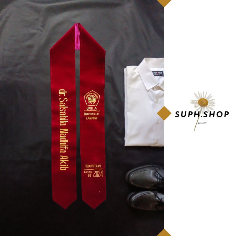 SELEMPANG WISUDA POLOS 2 SISI (BORDIR)