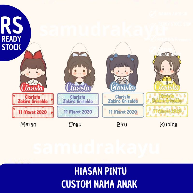 GANTUNGAN NAMA PINTU KAMAR/HIASAN DINDING CUSTOM NAMA
