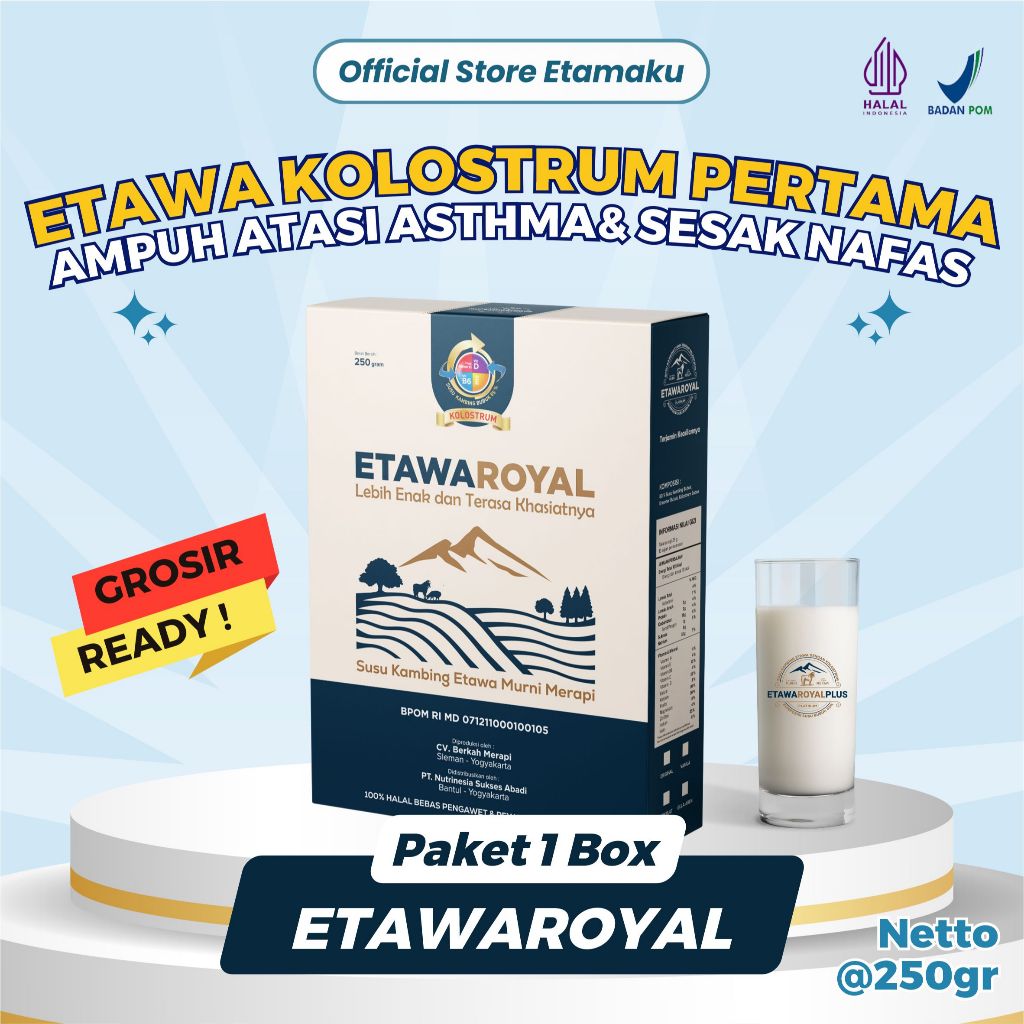 

ETAWAROYAL PLATINUM KOLOSTRUM Perubahan merk Etawaplsu Platinum / SUSU KAMBING ETAWA / ETAWA / PLATINUM / ETAWAKU PLATINUM / SUSU PENINGGI BADAN/ PENAMBAH VITALITAS / SUSU KAMBING