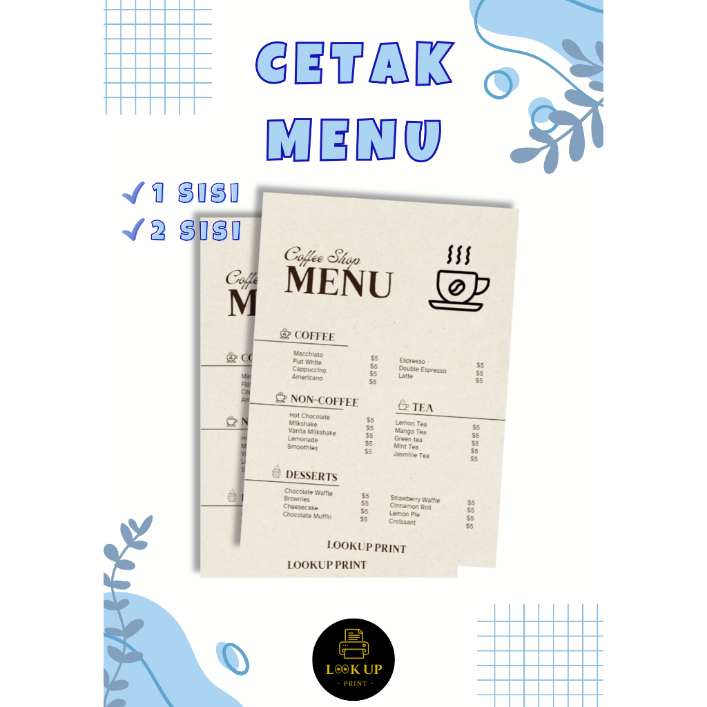 

Cetak Menu A4 / Cetak Menu F4 / Print Menu A4 F4