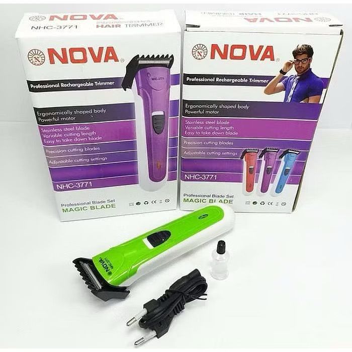 Alat Cukur Rambut Nova NHC-3771 Alat Cukur Wireless Cukuran Rambut Pria / Mesin Potong Rambut Pria