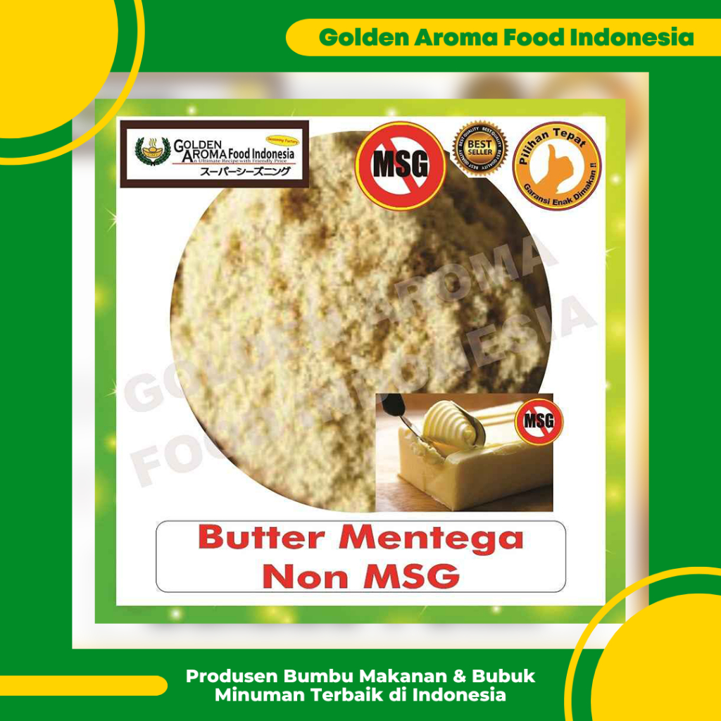 

Bumbu Tabur Rasa Mentega Non MSG 1 Kg Bubuk Tabur Butter Murah Enak No MSG Seasoning Powder GAFI