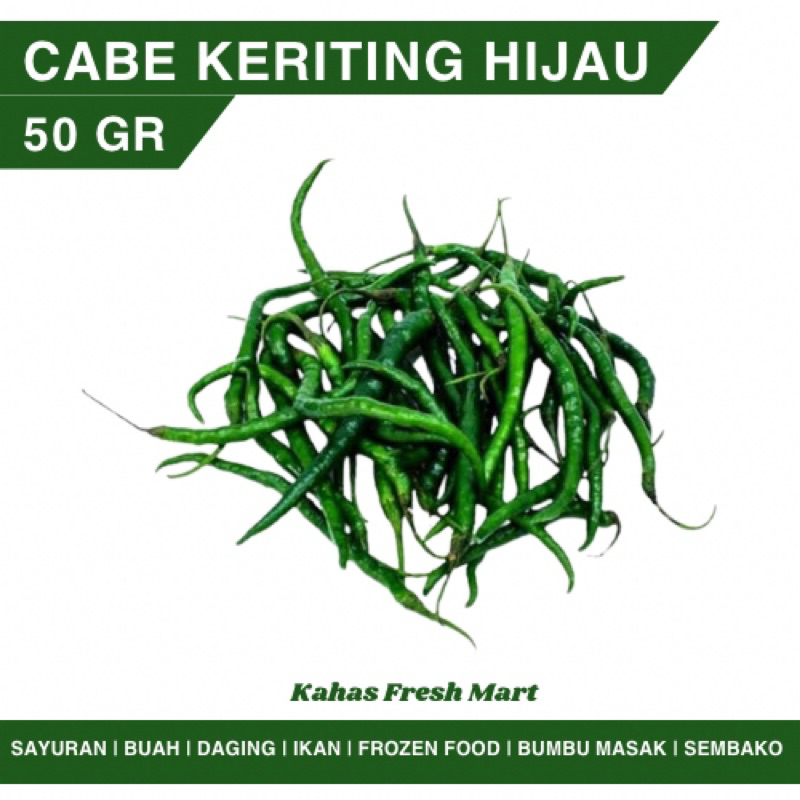 

Cabe Keriting Hijau 50 gr