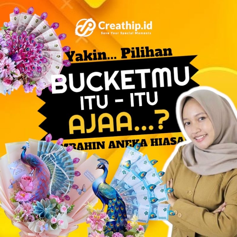 TOPPER BURUNG NERAK PINK BIRU SESERAHAN / HIASAN BUCKET UANG / ASESORIS SESERAHAN /  TOPPER BUCKET B