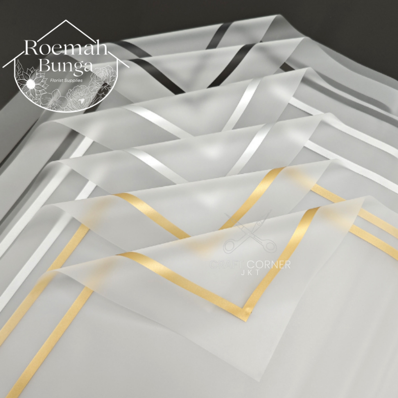 

[PACK] Celllophane Transparant Doff List Siku 58x58cm / Plastik Buket Florist Bunga