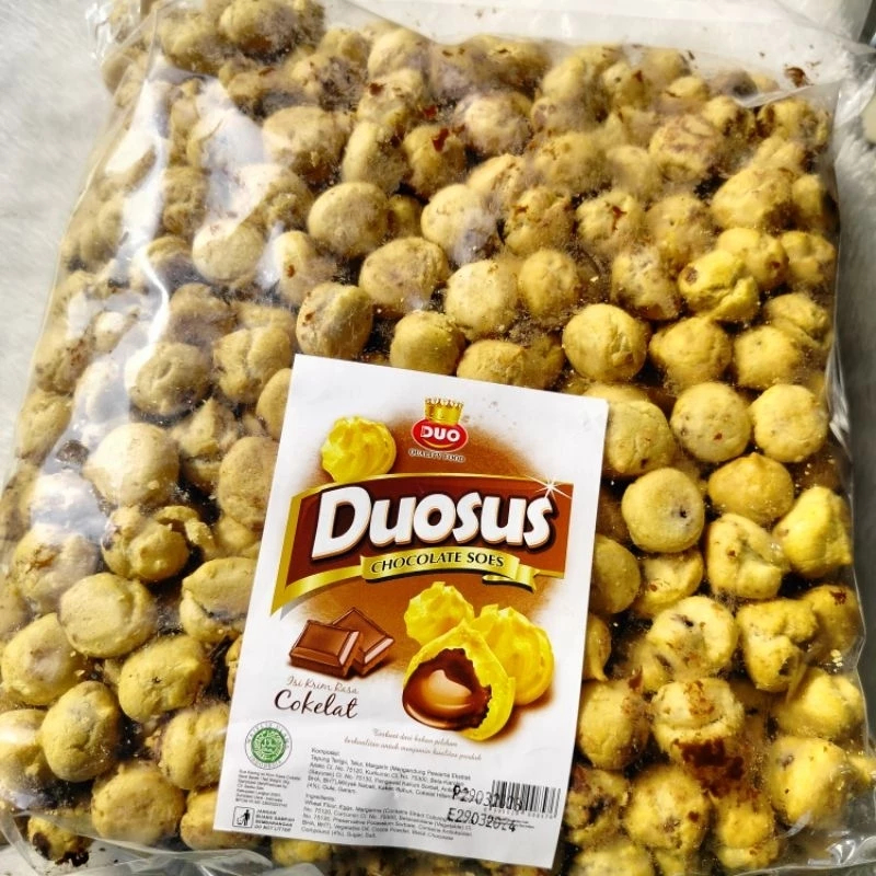 

Duosus Sus Kering isi Cokelat Kemasan 2Kg & 500 gr