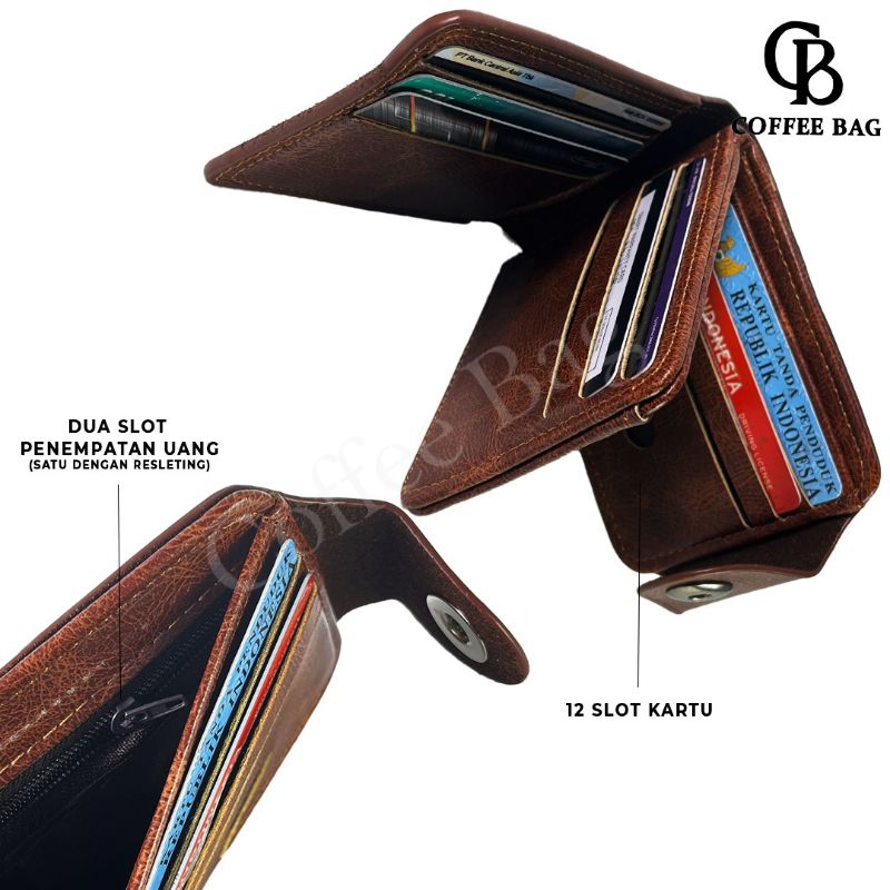 original [cb] dompet kancing mortega pria dompet kulit sintetis minimalis-m-9201
