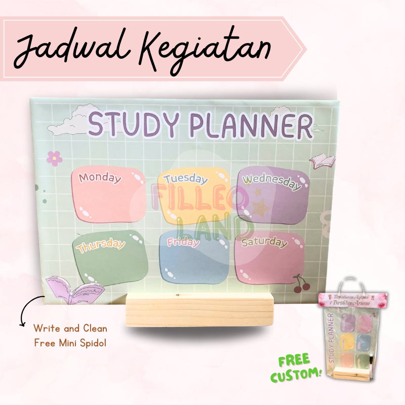 

Weekly Daily Planner Schedule Wipeable Board Papan Jadwal Pelajaran Kegiatan Sekolah Papan Tulis Timetable Kids Goodie Bag Ulang Tahun Hampers Souvenir Birthday Papan Jalan WhiteBoard Filleo Land-Digiprint Jakarta