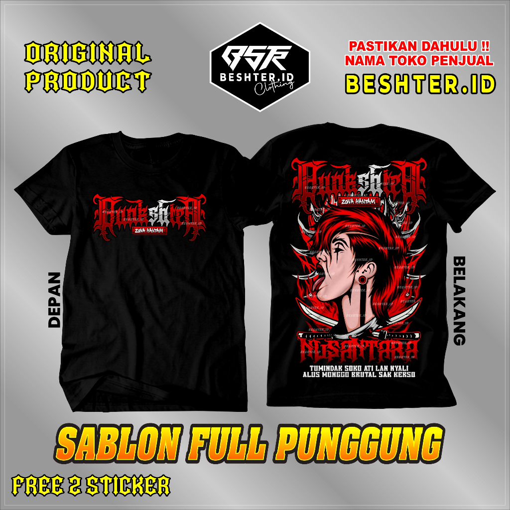 Kaos PUNKSHTER v5 Full Punggung Merah - Kaos Punkshter - Kaos PSHT - kaos SH Terate Punkshter