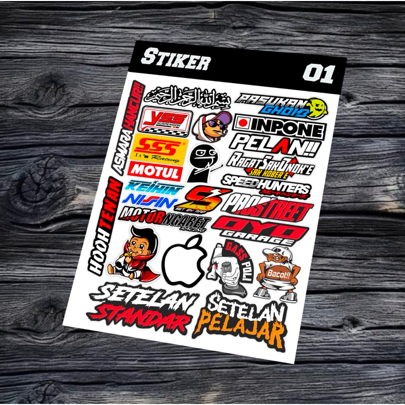 

[23-25Pcs] Stiker Motor Racing Hologram Vinyl Waterproof Anti Air Untuk Sticker Helm Buku Journal Koper Motor Casing HP Laptop Tumbler Botol Minum Sepeda IPad Tablet Polaroid Kulkas