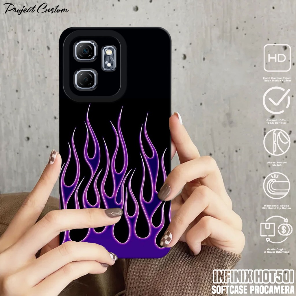 Softcase Hp Infinix Hot 50i - Case Infinix Hot 50i ( FIRE ) Silikon Hp Infinix Hot 50i - Casing Hp I