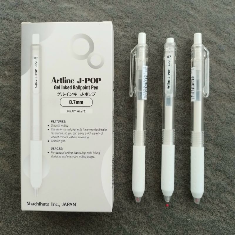

Pulpen Gel Pen Artline J-POP EGB-S260-07 White 0.7mm ( 12 Pcs ) [ Original ]