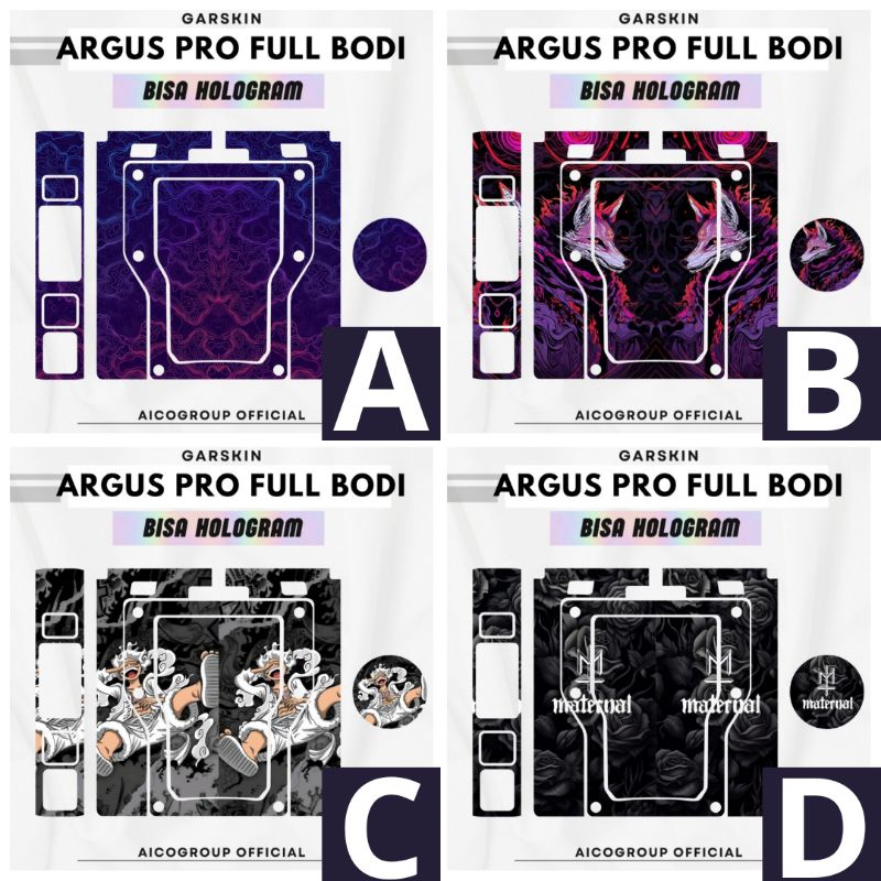 

Garskin Argush Pro Full Body Hologram & Non Hologram Bisa Custom