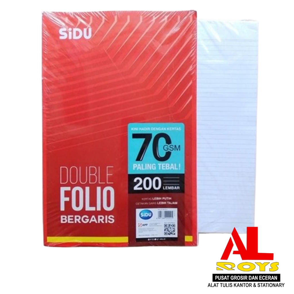 

Kertas Double Folio Bergaris SIDU 200 Lembar 70gsm