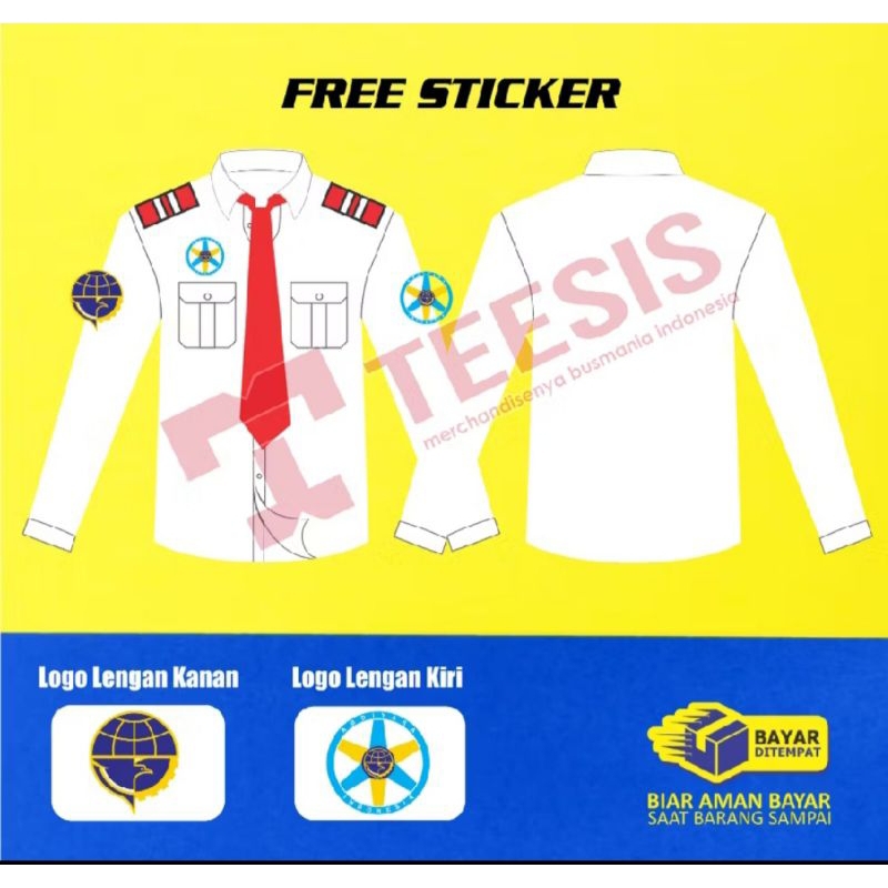 kemeja baju bus bis mania bismania abdiyasa co driver putih