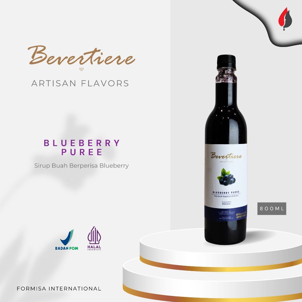 

FORMISA - Bevertiere Blueberry Puree Syrup 800ml - Sirup Minuman Rasa Blueberry Premium 800ml / HORECA