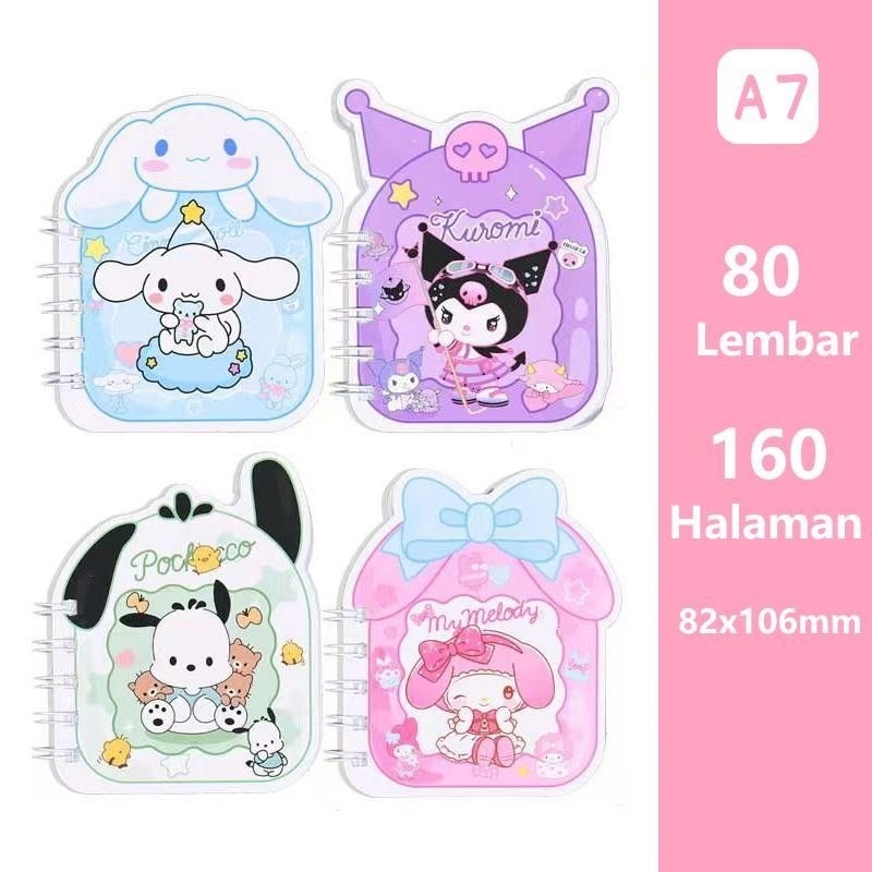

buku Notebook ring Sanrio buku catatan kecil motif random