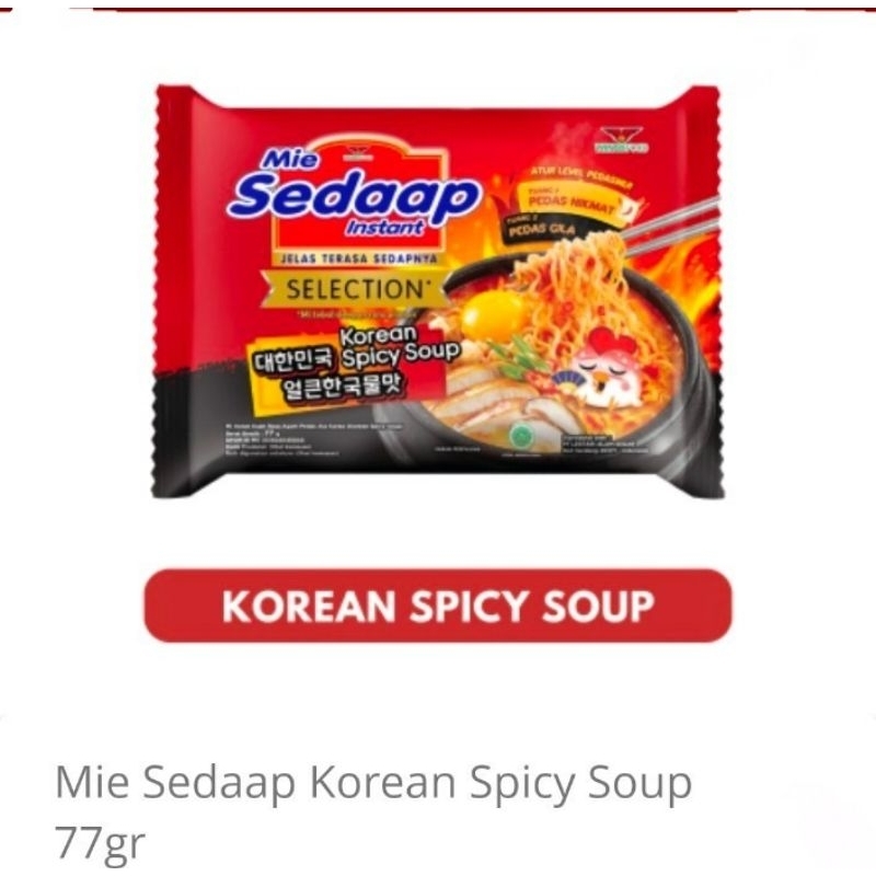 

Mie Sedaap Korean Spicy Soup 77gr