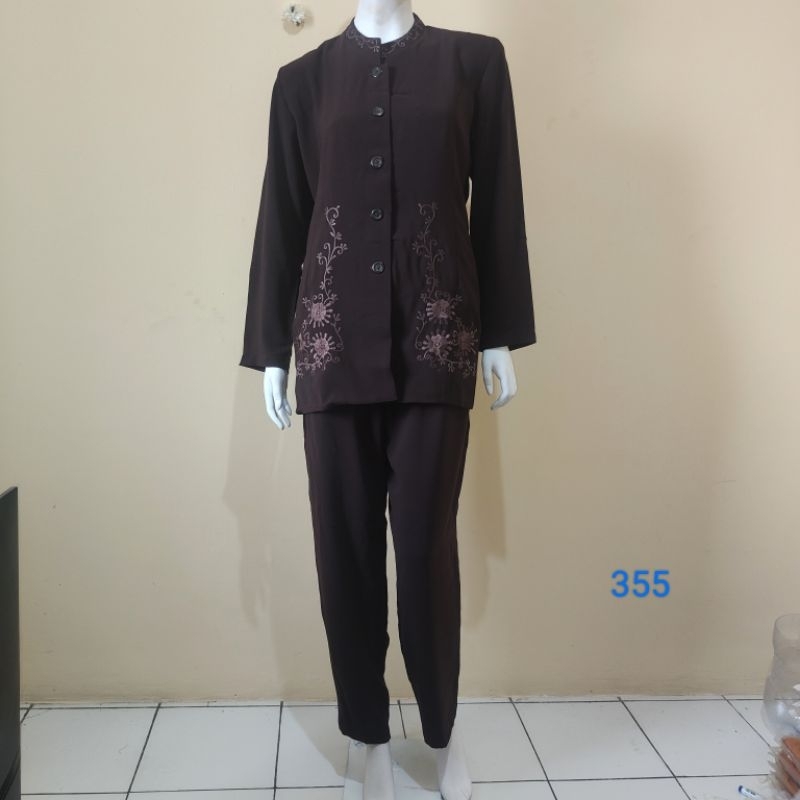 Termurah Setelan Baju Kantor Wanita Dinas ASN guru dll warna coklat tua