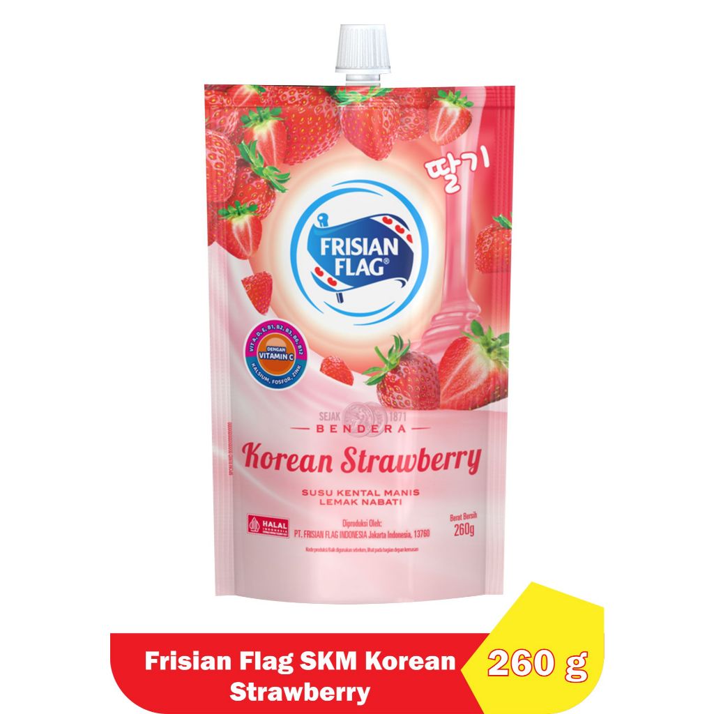 

Frisian Flag Skm Korean Strawberry 260g, Coklat 280g, Putih 280g